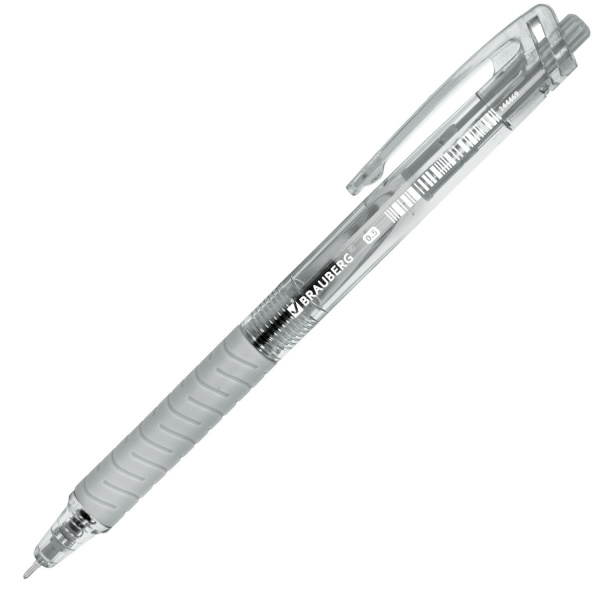 Ручка шариковая автоматическая с грипом BRAUBERG "CLASSIC DARK COLOR", СИНЯЯ, ассорти, пишущий узел 