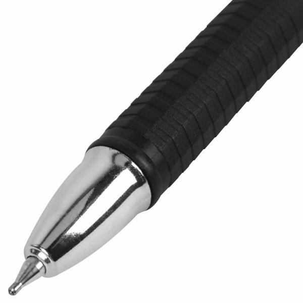 Ручка шариковая масляная BRAUBERG "Techno-X 925", СИНЯЯ, корпус черный, серебристые детали, линия 0,
