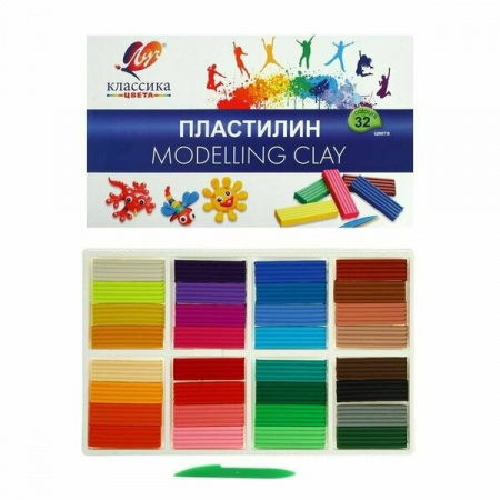 Пластилин Луч  Классика 32 цв.., стек, 640 г., 31С 2065-08