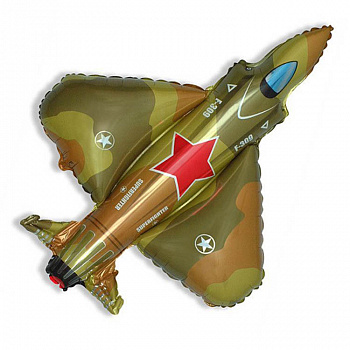 Шар (39''/99 см) Фигура, Самолет Истребитель, Военный, 1 шт.