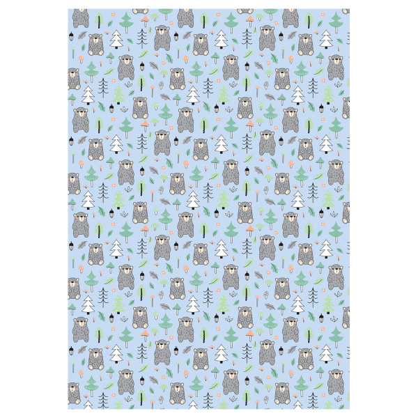 Упаковочная бумага глянц. 70*100см, MESHU "Сute friends", 80 г/м2, ассорти, 5 дизайнов MS_62803