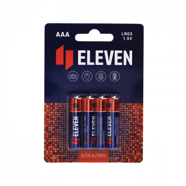 Батарейка Eleven AAA (LR03) алкалиновая, BC4 301745
