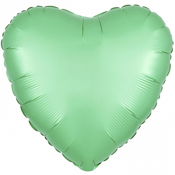 Р Б/РИС СЕРДЦЕ 18" Сатин Pale Green