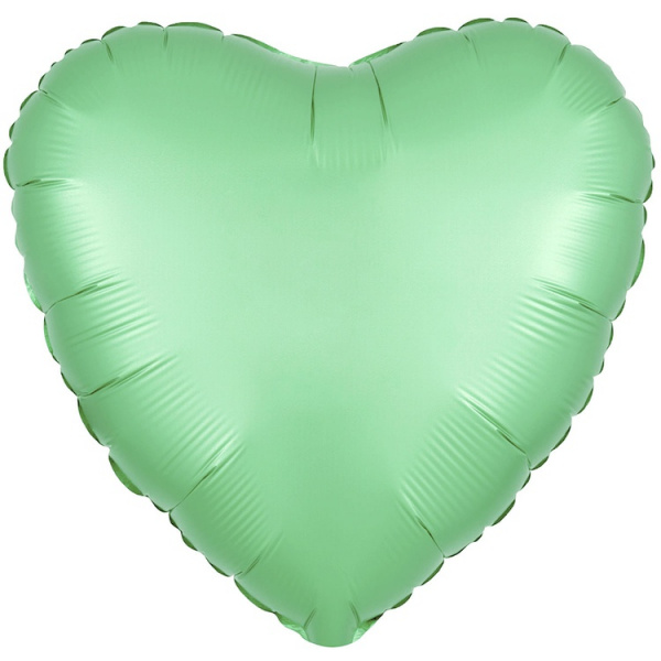 Р Б/РИС СЕРДЦЕ 18" Сатин Pale Green