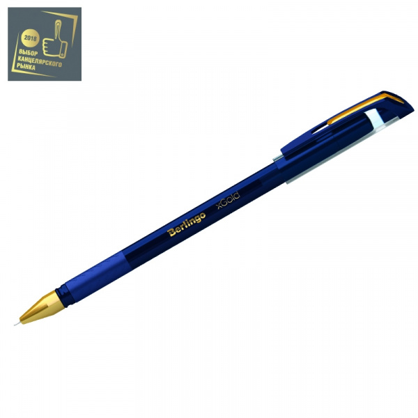 Ручка шариковая "xGold" синяя, 0,7мм, игольчатый стержень, грип CBp_07500