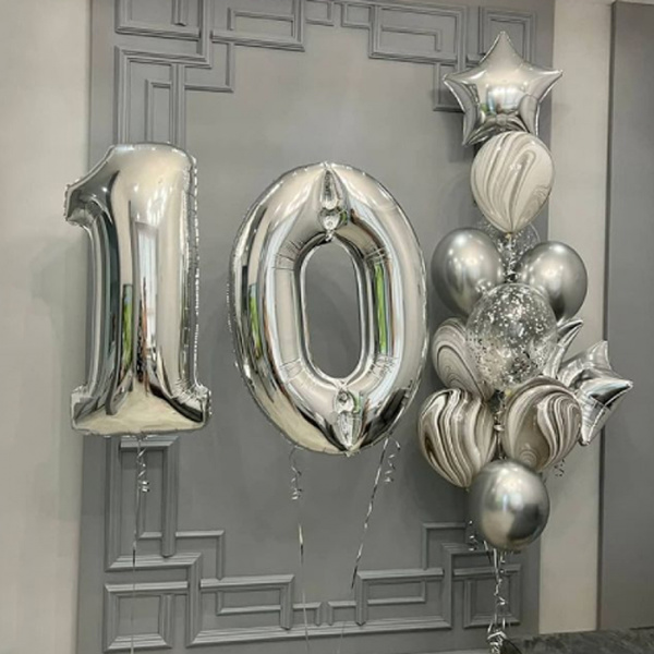 Шары на 10 лет «Чёрный агат»