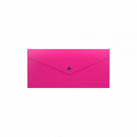 Папка-конверт на кнопке пластиковая  ErichKrause® Glossy Neon, полупрозрачная, Travel, ассорти (в па