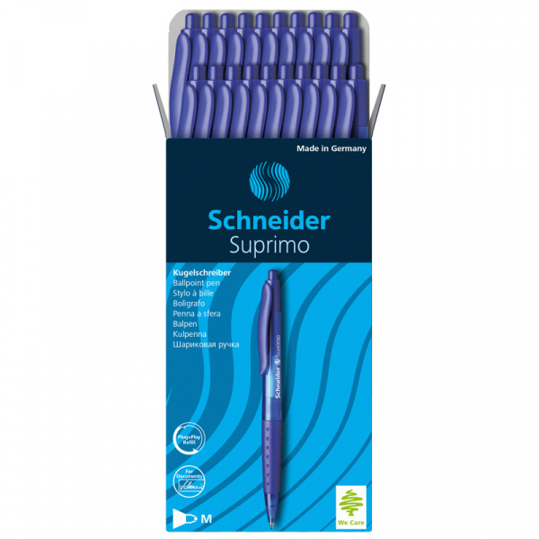 Ручка шариковая автоматическая Schneider "Suprimo" синяя, 1,0мм, грип 135603