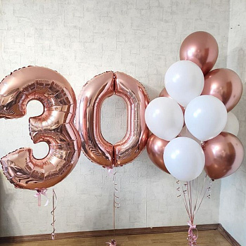 Шары на 30 лет девушке розовый хром