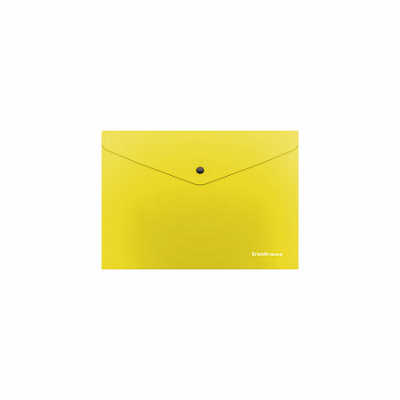 Папка-конверт на кнопке пластиковая  ErichKrause® Glossy Neon, полупрозрачная, Travel, ассорти (в па