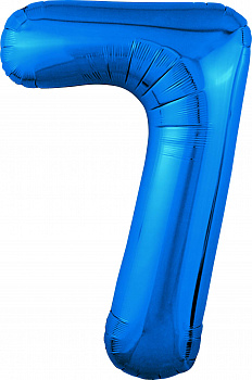 Шар (40''/102 см) Цифра, 7 Slim, Синий, 1 шт. в уп.