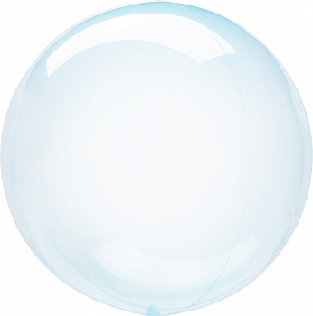 Шар (18''/46 см) Сфера 3D, Deco Bubble, Голубой, Кристалл, 10 шт.
