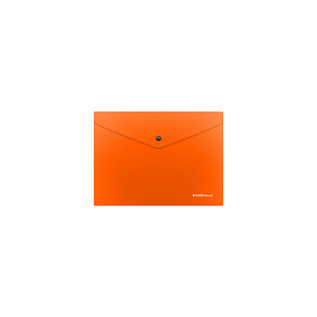 Папка-конверт на кнопке пластиковая  ErichKrause® Glossy Neon, полупрозрачная, Travel, ассорти (в па