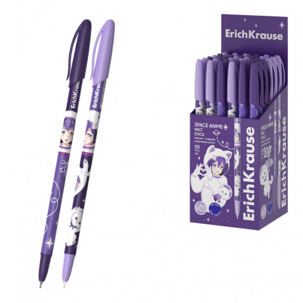 Ручка шариковая ErichKrause Neo® Stick Space Anime 0.7,  Super Glide Technology, цвет чернил синий (