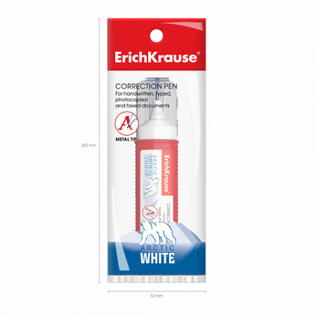 Ручка-корректор ErichKrause Arctic white, 12мл (в пластиковой коробке по 12 шт.)