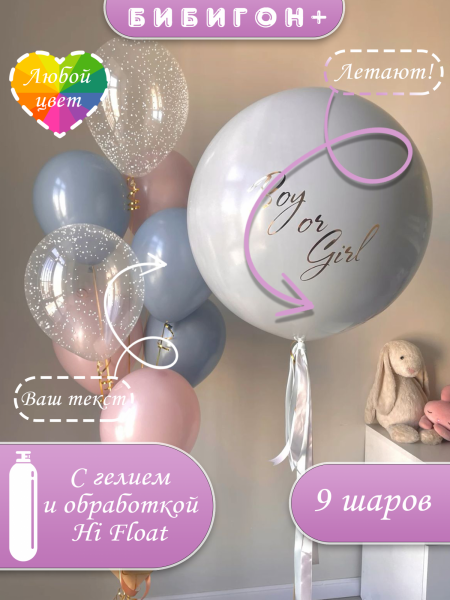 Воздушные шары с гелием на гендер пати (gender party) мальчик или девочка
