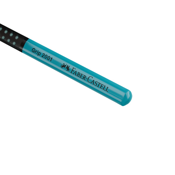 Карандаш ч/г Faber-Castell "Grip 2001 Two Tone", HВ, заточен., черный/бирюзовый 517012