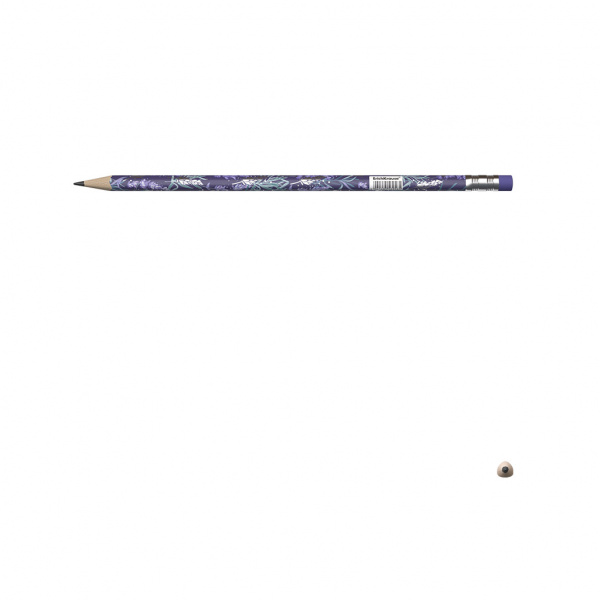 Чернографитный карандаш ErichKrause Lavender, трехгранный, с ластиком, HB (в тубусе по 42 шт.)