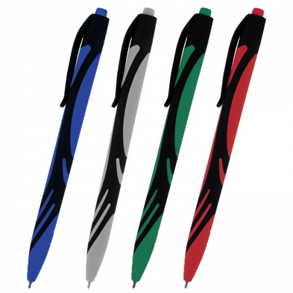 Ручка шариковая автоматическая BRAUBERG "ULTRA COLOR CLASSIC", корпус ассорти, СИНЯЯ, пишущий узел 0