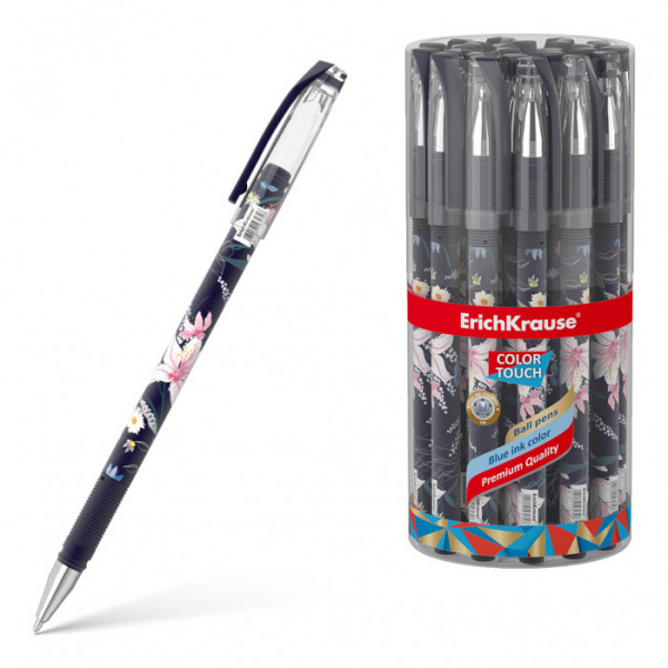 Ручка шариковая ErichKrause ColorTouch Stick Lily 0.7, цвет чернил синий (в тубусе по 24 шт.)