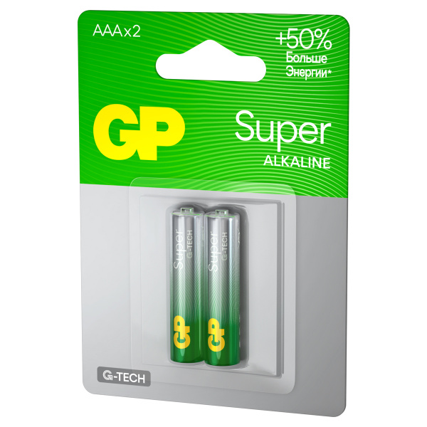 Батарейка GP Super G-Tech AAA (LR03) 24A алкалиновая, BC2 GP 24AA21-2CRSBC2