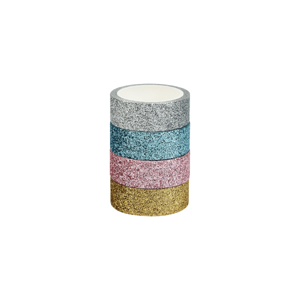 Набор клейких декоративных лент MESHU "Glitter", 4шт MS_52073