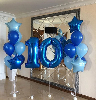 Композиция мальчику на 10 лет в синем цвете