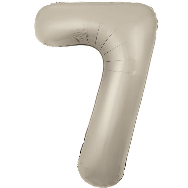 Шар (40''/102 см) Цифра, 7 Slim, Мистик, Кремовый, Сатин, 1 шт. в уп.