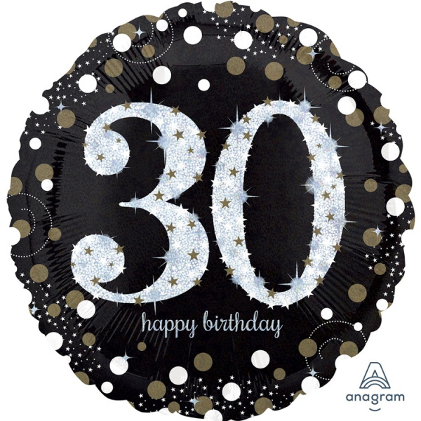 А 18" HB Sparkling Birthday 30 gold S55