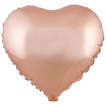 К Б/РИС СЕРДЦЕ 18" Металлик Rose Gold