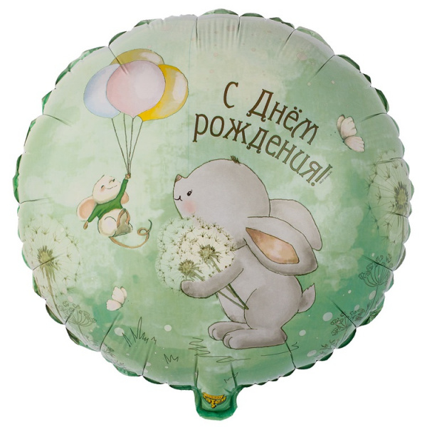 К 18" РУС ДР Зайка с одуванчиками