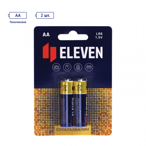 Батарейка Eleven SUPER AA (LR6) алкалиновая, BC2 301755
