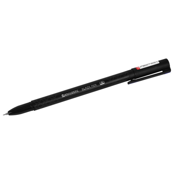 Ручка шариковая масляная BRAUBERG "BLACK PEN", СИНЯЯ, игольчатый узел 0,7 мм, линия письма 0,35 мм, 
