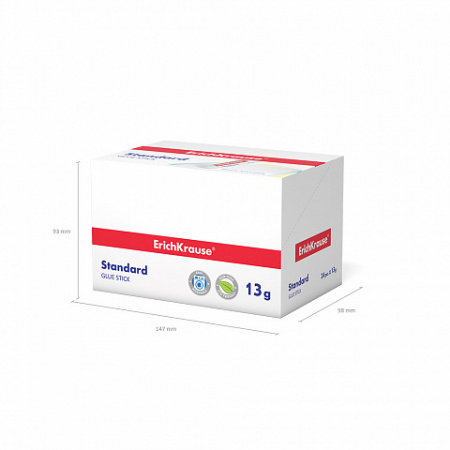 Клей-карандаш ErichKrause® Standard, 13г (в коробке-дисплее по 24 шт.)