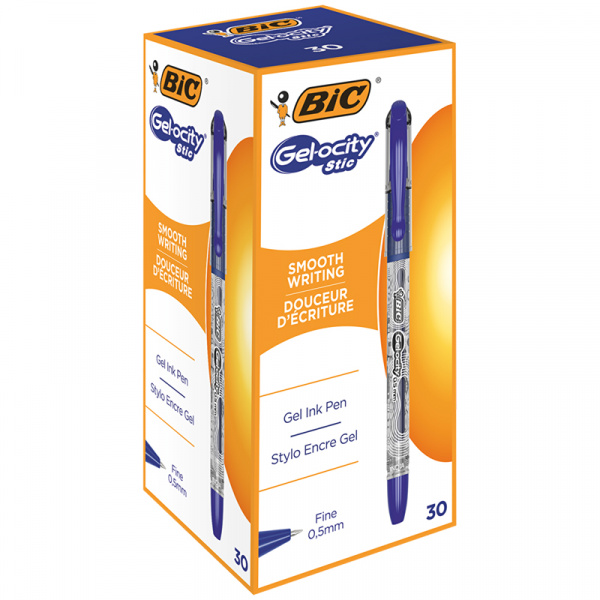 Ручка гелевая Bic "Gelocity Stic" синяя, 0,5мм, грип CEL1010265