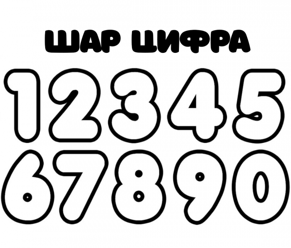 Воздушный шар цифра + накачка гелием + ленточка к шару