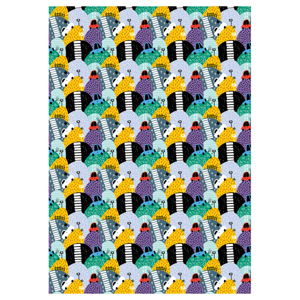 Упаковочная бумага глянц. 70*100см, MESHU "Cars", 80 г/м2, ассорти, 5 дизайнов MS_62806