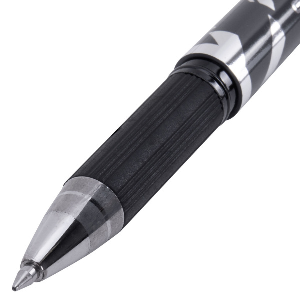 Ручка гелевая с грипом BRAUBERG "GRAPHITE VIVID", ЧЕРНАЯ, пишущий узел 0,5 мм, линия письма 0,35 мм,
