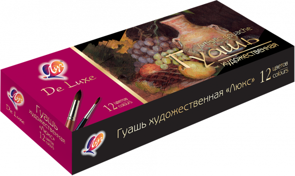 Гуашь "Люкс" 12 цветов, 20мл 14С 1038-08