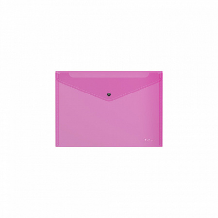 Папка-конверт на кнопке пластиковая  ErichKrause® Fizzy Vivid, полупрозрачная, A4, ассорти  (в пакет