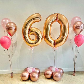 Шары на 60 лет для нежной дамы